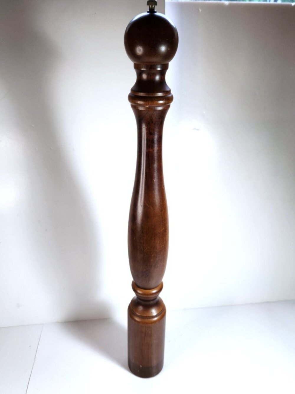 Vintage MU France Large Wood Pepper Mill Grinder Carbon Steel Tall 28.5" Bistro